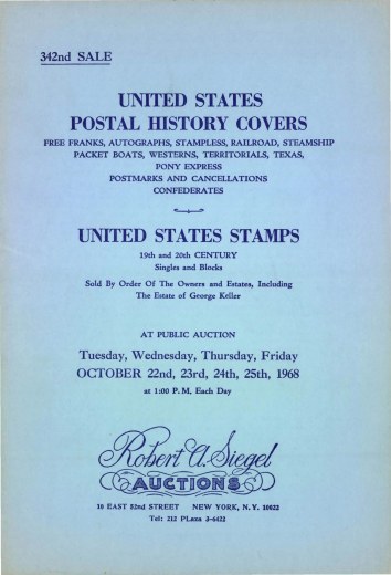 Catalog Cover Sale no. 342 — Siegel Auction Galleries