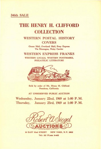 Catalog Cover Sale no. 346 — Siegel Auction Galleries
