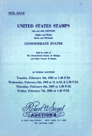 Catalog Cover Sale no. 347 — Siegel Auction Galleries