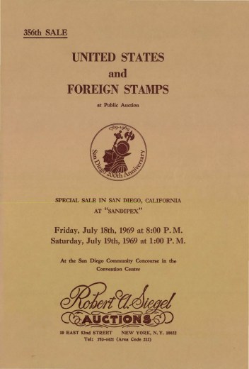 Catalog Cover Sale no. 356 — Siegel Auction Galleries