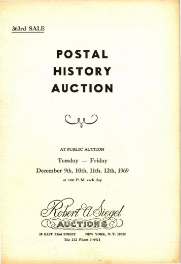 Catalog Cover Sale no. 363 — Siegel Auction Galleries