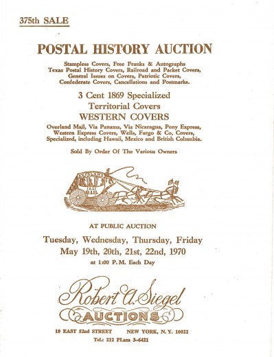 Catalog Cover Sale no. 375 — Siegel Auction Galleries