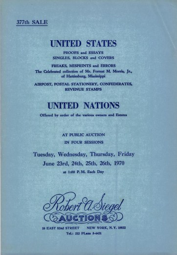 Catalog Cover Sale no. 377 — Siegel Auction Galleries