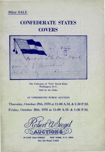 Catalog Cover Sale no. 382 — Siegel Auction Galleries