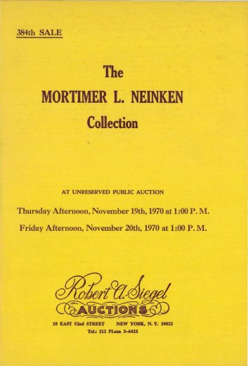 Catalog Cover Sale no. 384 — Siegel Auction Galleries