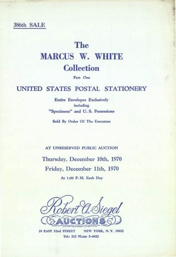 Catalog Cover Sale no. 386 — Siegel Auction Galleries