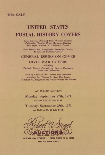 Catalog Cover Sale no. 401 — Siegel Auction Galleries
