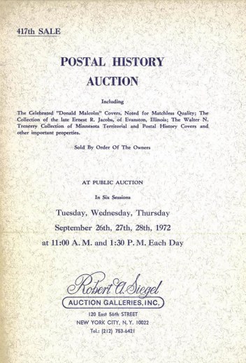 Catalog Cover Sale no. 417 — Siegel Auction Galleries