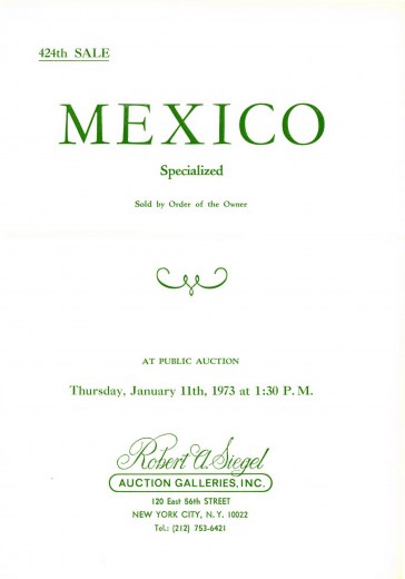 Catalog Cover Sale no. 424 — Siegel Auction Galleries