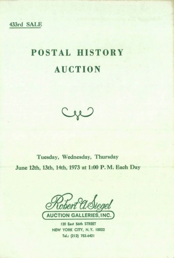 Catalog Cover Sale no. 433 — Siegel Auction Galleries