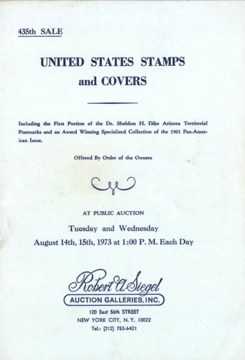 Catalog Cover Sale no. 435 — Siegel Auction Galleries