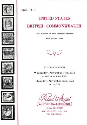 Catalog Cover Sale no. 439 — Siegel Auction Galleries
