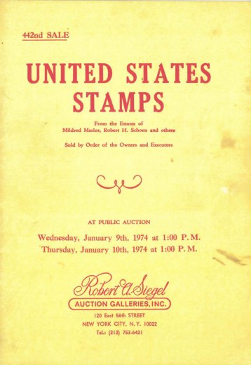 Catalog Cover Sale no. 442 — Siegel Auction Galleries