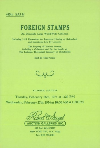 Catalog Cover Sale no. 445 — Siegel Auction Galleries