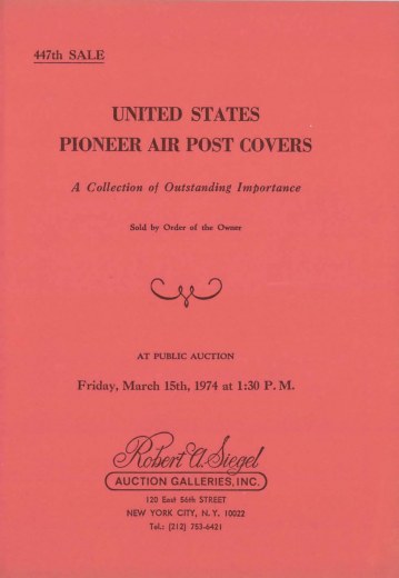 Catalog Cover Sale no. 447 — Siegel Auction Galleries