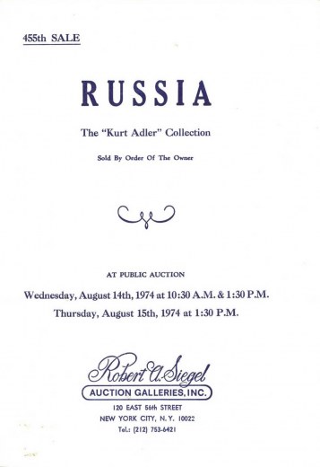 Catalog Cover Sale no. 455 — Siegel Auction Galleries