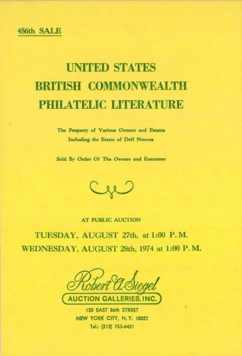 Catalog Cover Sale no. 456 — Siegel Auction Galleries
