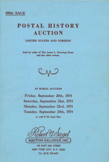 Catalog Cover Sale no. 458 — Siegel Auction Galleries