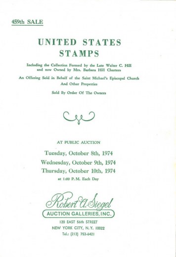 Catalog Cover Sale no. 459 — Siegel Auction Galleries