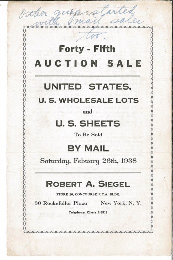 Catalog Cover Sale no. 45 — Siegel Auction Galleries