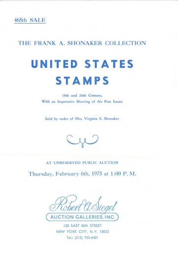 Catalog Cover Sale no. 465 — Siegel Auction Galleries