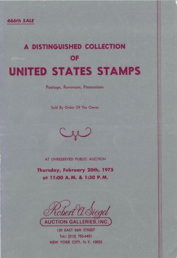 Catalog Cover Sale no. 466 — Siegel Auction Galleries