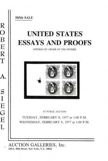 Catalog Cover Sale no. 505 — Siegel Auction Galleries