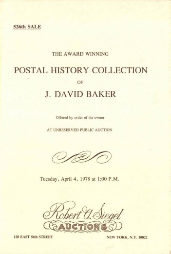 Catalog Cover Sale no. 526 — Siegel Auction Galleries