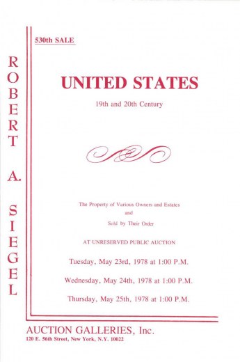 Catalog Cover Sale no. 530 — Siegel Auction Galleries