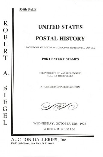 Catalog Cover Sale no. 536 — Siegel Auction Galleries
