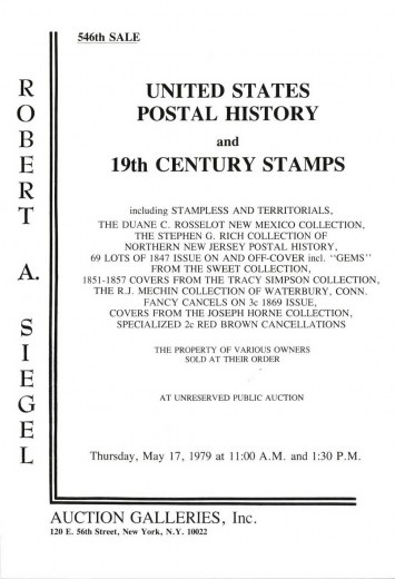Catalog Cover Sale no. 546 — Siegel Auction Galleries