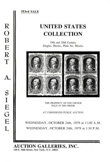 Catalog Cover Sale no. 553 — Siegel Auction Galleries