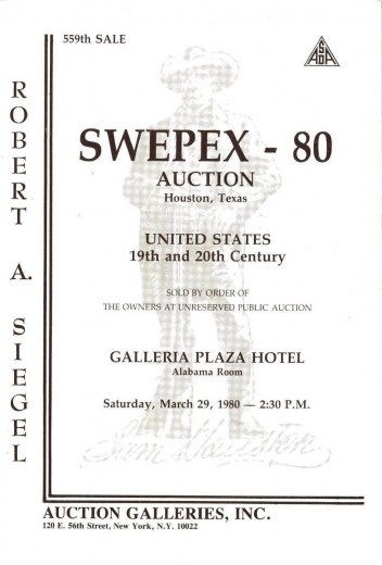 Catalog Cover Sale no. 559 — Siegel Auction Galleries