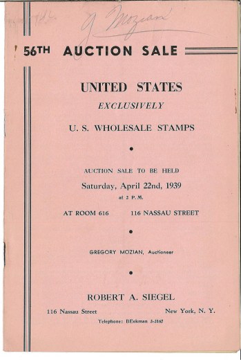 Catalog Cover Sale no. 56 — Siegel Auction Galleries