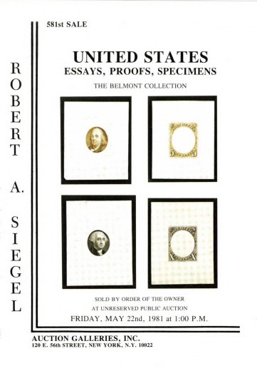 Catalog Cover Sale no. 581 — Siegel Auction Galleries