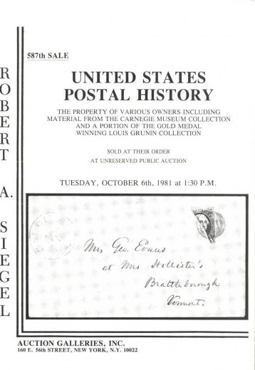 Catalog Cover Sale no. 587 — Siegel Auction Galleries