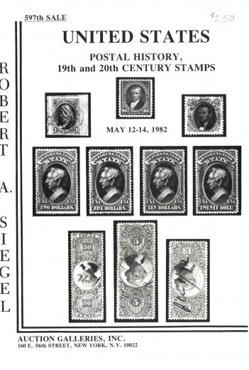 Catalog Cover Sale no. 597 — Siegel Auction Galleries