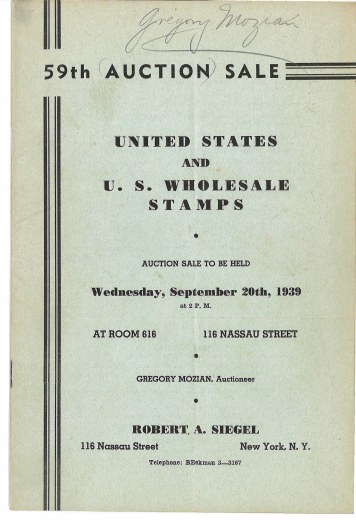 Catalog Cover Sale no. 59 — Siegel Auction Galleries