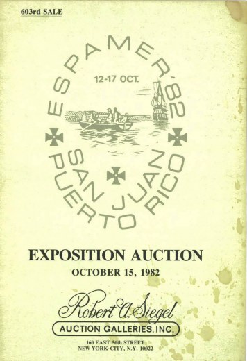 Catalog Cover Sale no. 603 — Siegel Auction Galleries