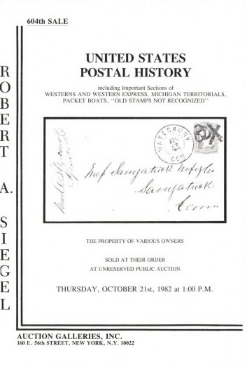 Catalog Cover Sale no. 604 — Siegel Auction Galleries