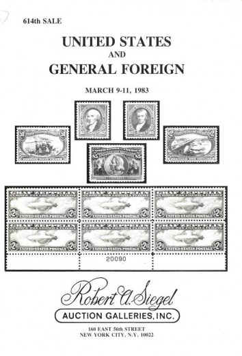 Catalog Cover Sale no. 614 — Siegel Auction Galleries