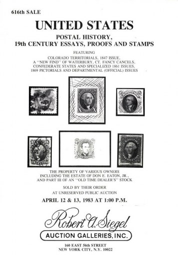 Catalog Cover Sale no. 616 — Siegel Auction Galleries