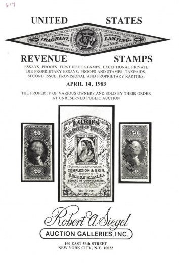 Catalog Cover Sale no. 617 — Siegel Auction Galleries