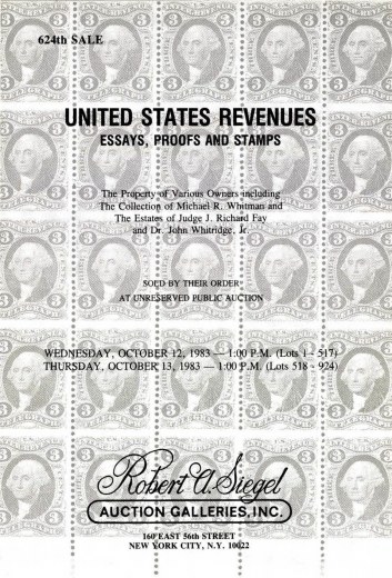 Catalog Cover Sale no. 624 — Siegel Auction Galleries