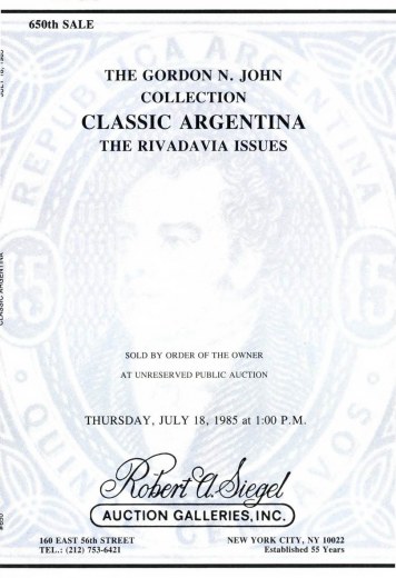 Catalog Cover Sale no. 650 — Siegel Auction Galleries