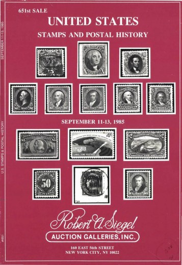 Catalog Cover Sale no. 651 — Siegel Auction Galleries
