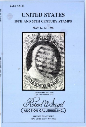 Catalog Cover Sale no. 661 — Siegel Auction Galleries