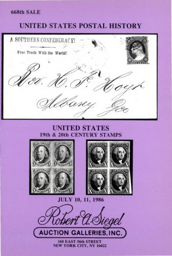 Catalog Cover Sale no. 668 — Siegel Auction Galleries