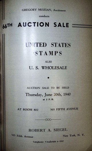 Catalog Cover Sale no. 66 — Siegel Auction Galleries