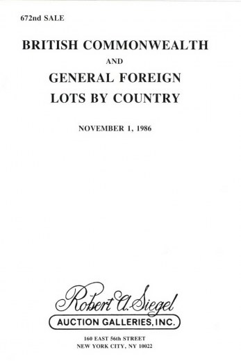Catalog Cover Sale no. 672 — Siegel Auction Galleries